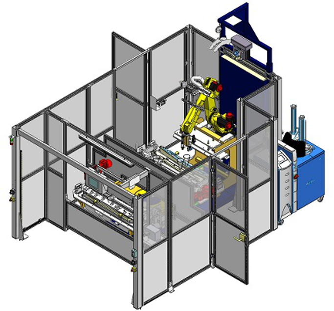 Ilot de collage Nordson avec robot Fanuc