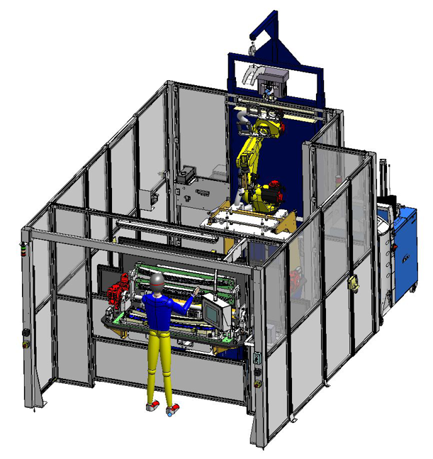 Ilot de collage Nordson avec robot Fanuc